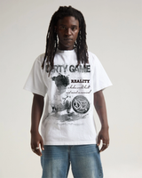 White Distressed "Reality" Short Sleeve T-Shirt